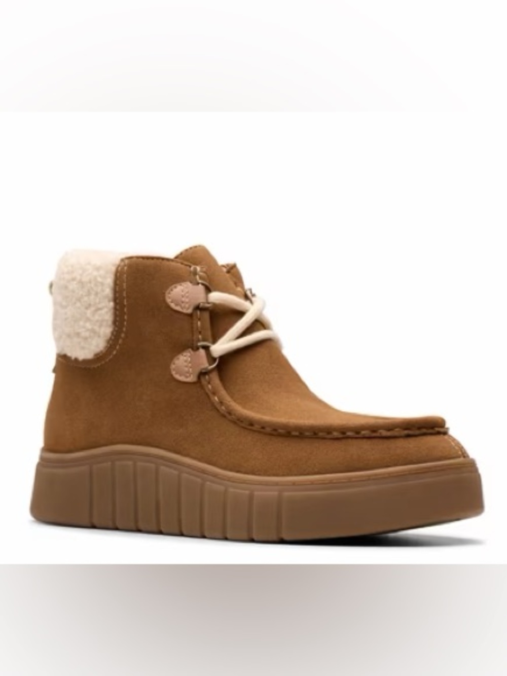 Clarks Mykah Izzy Cozy Lace Up Ankle Boots Brown Tan Suede - 6.5M